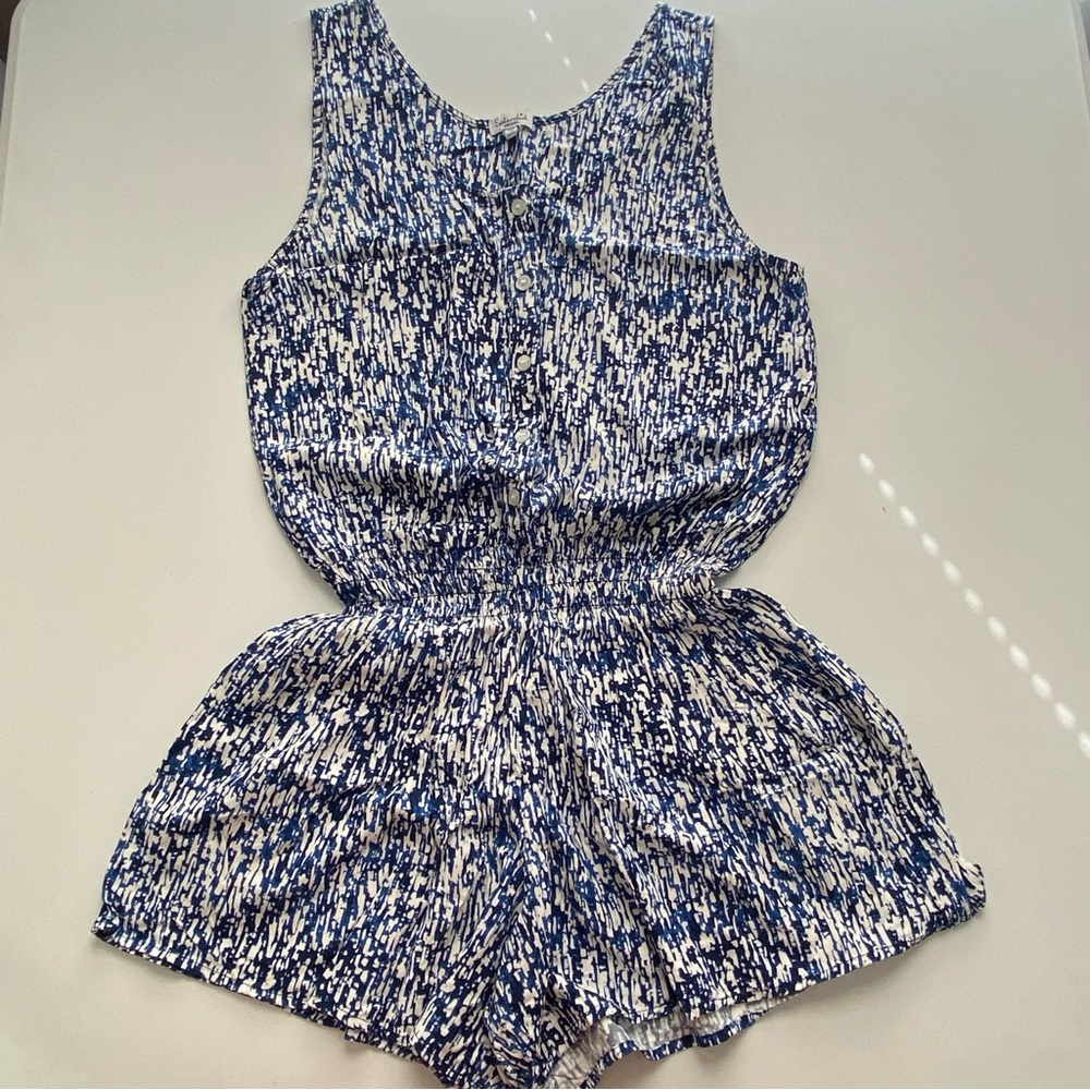 Anthropologie Splendid Waterfall Button Front Sleeveless Romper Playsuit - Picture 2 of 14